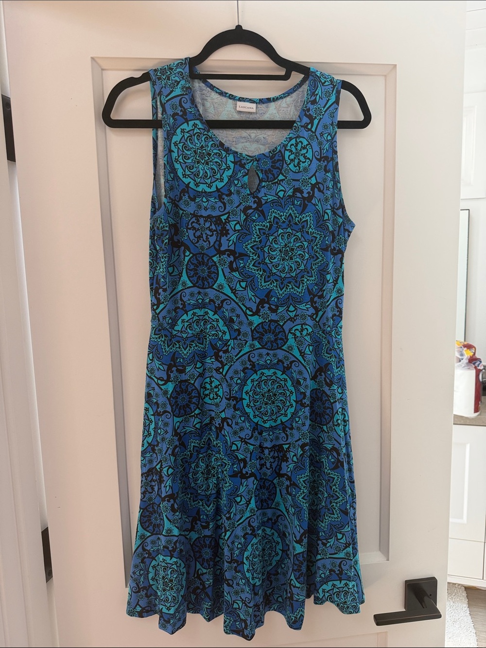 Lascana Sleeveless Teal & Navy Medallion Print Dress